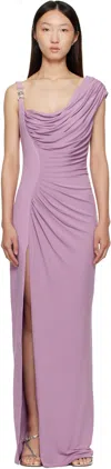 Versace Medusa '95 Draped Maxi Gown In Purple