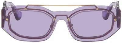 Versace Purple Medusa Biggie Sunglasses In Gold