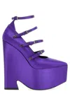 Versace Purple Pointed Toe Pumps In Purple