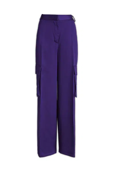 Versace Purple Silk-viscose Blend Cargo Trousers