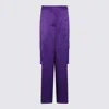 Versace Purple Silk-viscose Blend Cargo Trousers