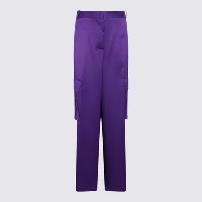 Versace Purple Silk-viscose Blend Cargo Trousers