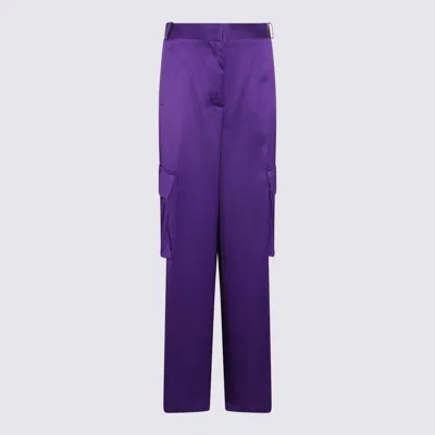Versace Purple Silk-viscose Blend Cargo Trousers