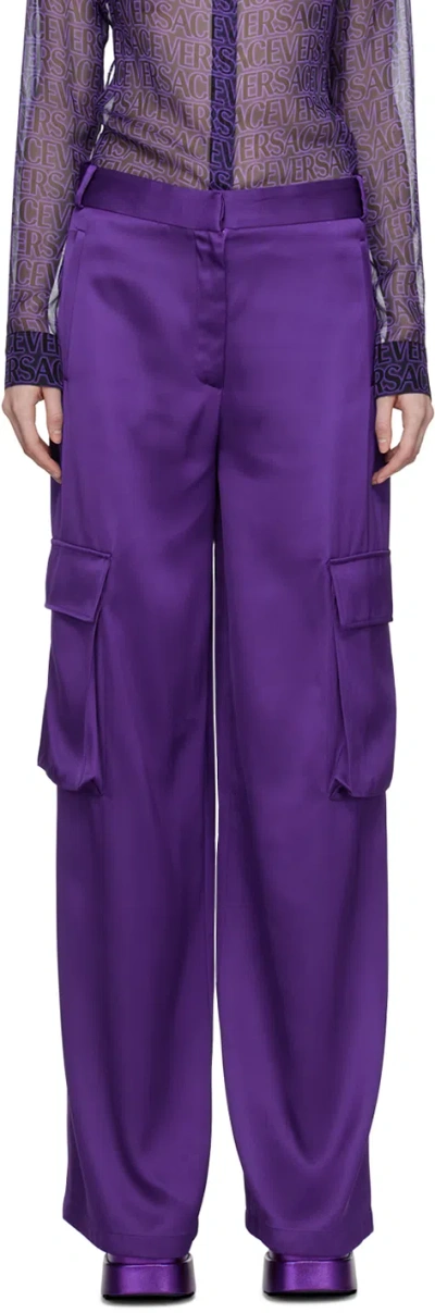 Versace Purple Wide Cargo Pants