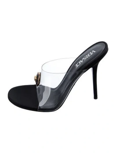 Pre-owned Versace Pvc Slides In Black