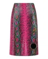 Versace Python-print Leather Midi Skirt In Multi