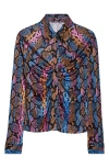 Versace Python Print Liquid Jersey Button-up Shirt In Blue