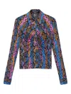 Versace Python-print Shirt In Blue