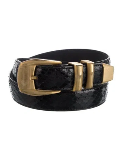 Pre-owned Versace Python Waist Belt In Brown