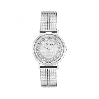 Versace Quartz Silver Dial Ladies Watch Ve3m00422 In White
