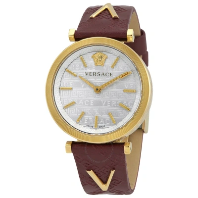 Versace Quartz Silver Dial Ladies Watch Vels00519 In Red   / Gold Tone / Silver / Yellow