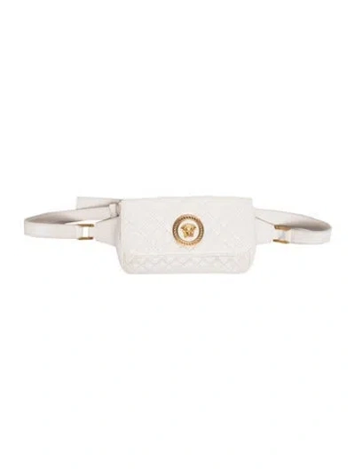 Pre-owned Versace Quilted Belt Bag In Neutrals