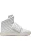 Versace Quilted High-top "white" Sneakers In White