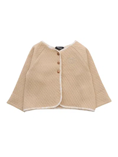 Versace Babies'  Quilted Jersey In Beige