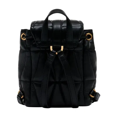 Versace Quilted Lambskin Backpack In Black