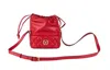 Versace Quilted Leather Drawstring Shoulder Bag Bucket Crossbody Women's Handbag