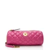 Versace Quilted Leather Medusa Barrel Shoulder Bag In Pink