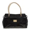 VERSACE QUILTED PATENT LEATHER SATCHEL