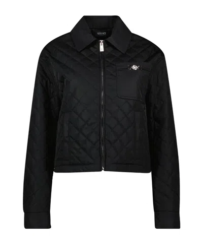 VERSACE VERSACE QUILTED ZIPPED PUFFER JACKET