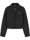 Versace Quilted Puffer Jacket In Black