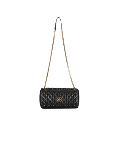 Versace Quilted Shoulder Bag In Black