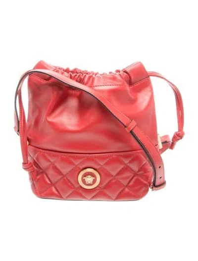 Pre-owned Versace Quilted Shoulder Bag In Red