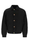 Versace Medusa Buttoned-up Jacket In Black