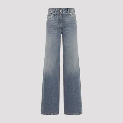 Versace Raw Cut Denim Pant For Women In Blue