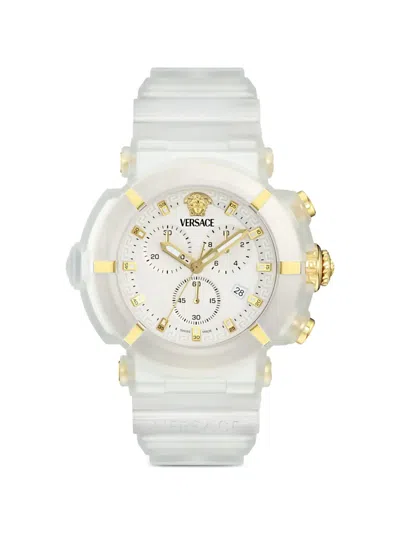 Versace Real Active Chrono 45mm Watch In White