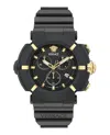 Versace Real Active Chrono Silicone Watch In Black