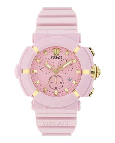 Versace Real Active Chrono Silicone Watch In White
