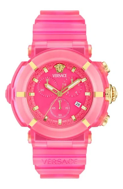Versace Real Active Chronograph Bracelet Watch, 45mm In Pink