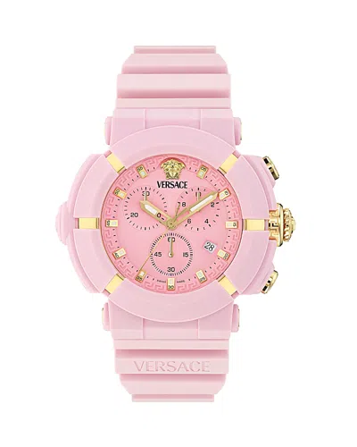 Versace Real Active Chronograph Watch, 45mm In Pink/pink