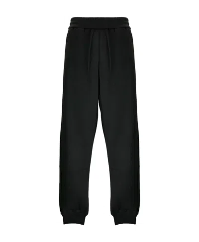 Versace Rear Baroque-print Detail Trousers In Black