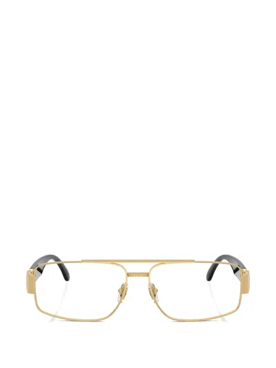 Versace Rectangle-frame Glasses In Gold