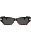 Versace Rectangle-frame Sunglasses In Black