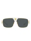 Versace Rectangle-frame Sunglasses In Gold