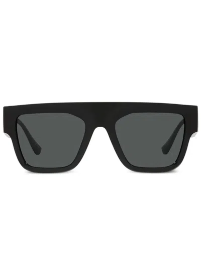 Versace Rectangle-frame Sunglasses In 黑色