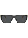 Versace Rectangle-frame Sunglasses In Black