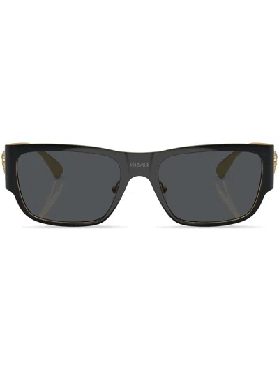 Versace Rectangle-frame Sunglasses In Black