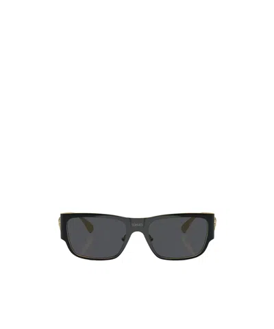 Versace Rectangle-frame Sunglasses In Black
