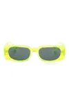 Versace Rectangle-frame Sunglasses In Green