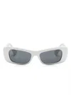 Versace Rectangle-frame Sunglasses In Weiss