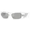 Versace Rectangle Full Rim, With A White Frame And Dark Grey Lens. In Silver