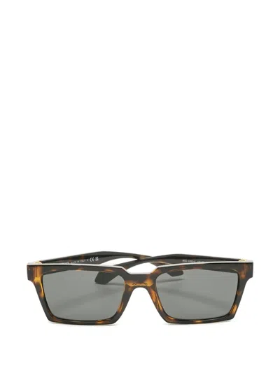 Pre-owned Versace Rectangle Medusa-emblem Sunglasses In Brown