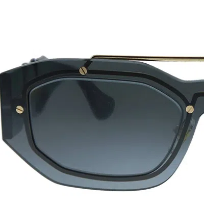 Versace Rectangle Plastic Sunglasses With Grey Lens In Black