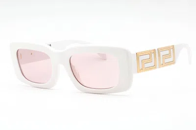 Pre-owned Versace Rectangle Sunglasses/5) In White/pink (ve4444u/314 In Multi