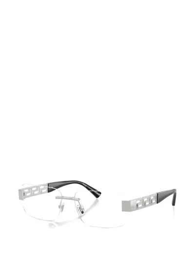 Versace Rectangle-frame Glasses In Gray
