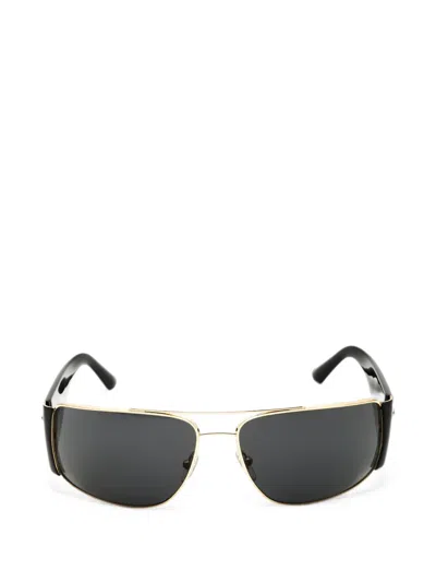 Versace Rectangle-frame Sunglasses In Black