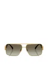 Versace Wire-frame Rectangular Sunglasses In Gold